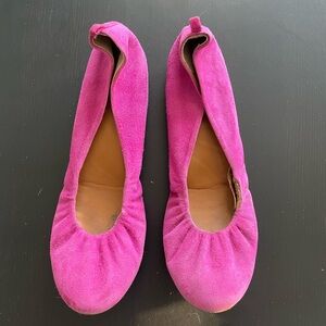 J. Crew Vibrant Pink Suede Flats